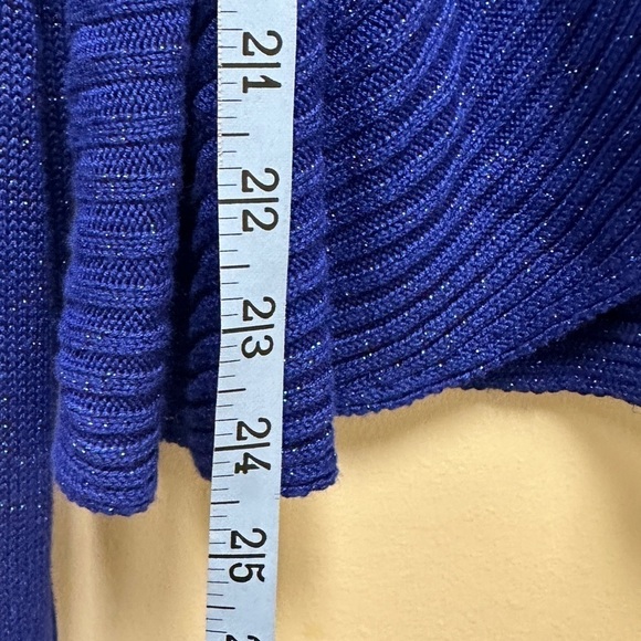 Blue Sparkle Cardigan Size Large Corpcore Office siren - Picture 6 of 7